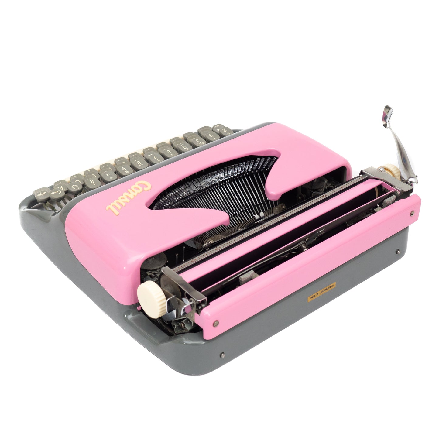 Cute Typewriter Vintage Pink Gray
