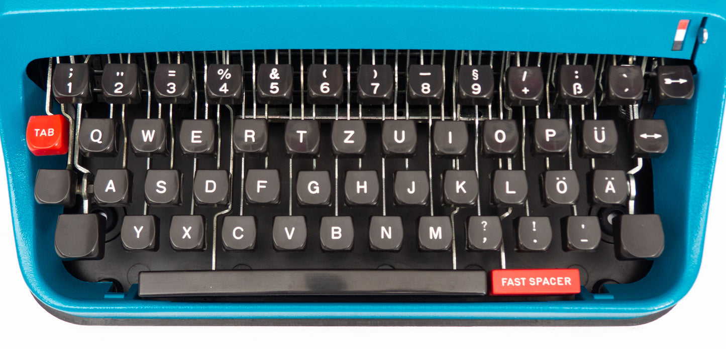 Portable Typewriter with Case, Blue