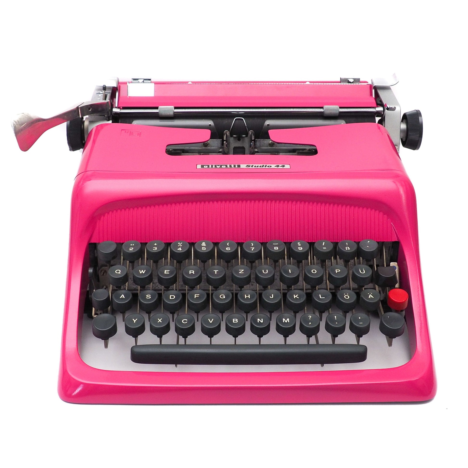 pink typewriter Olivetti