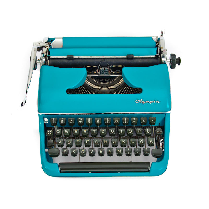 Blue Vintage Typewriter Olympia SM2