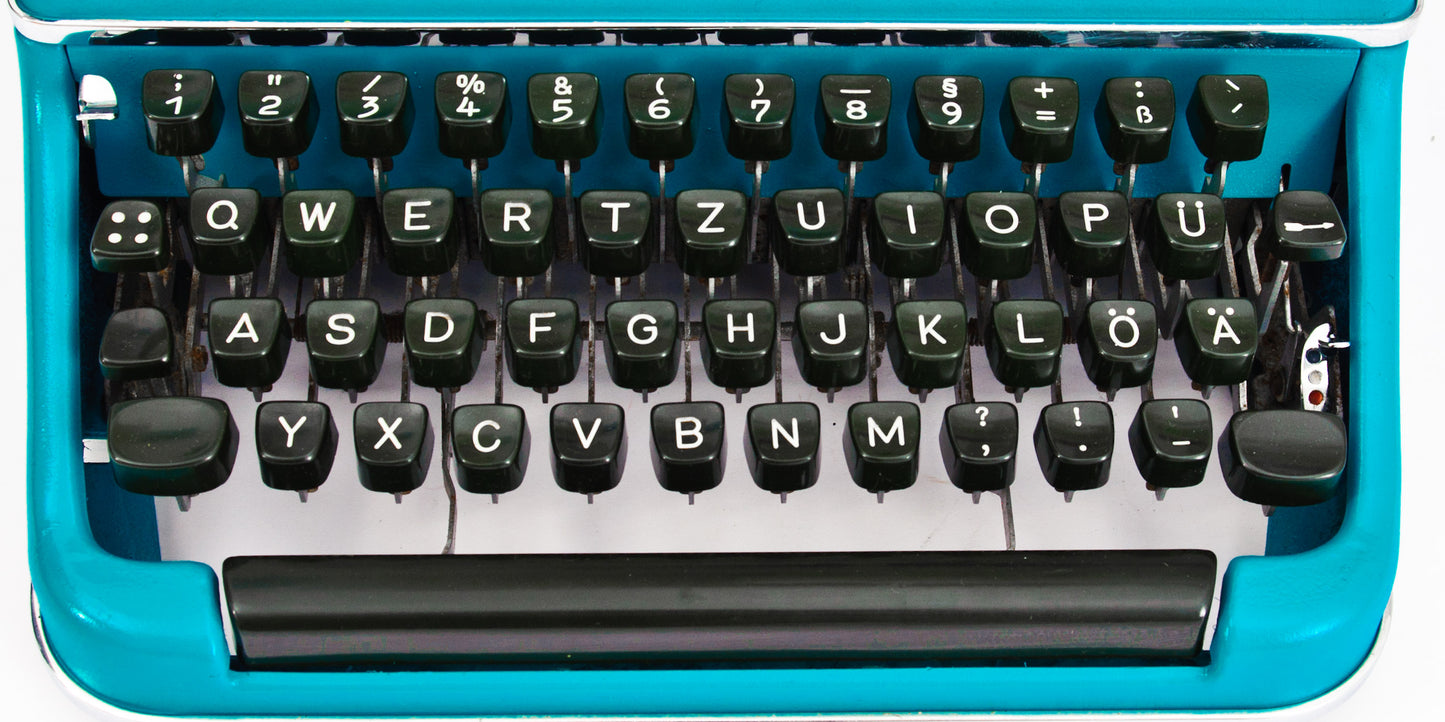 Blue Vintage Typewriter Olympia SM2