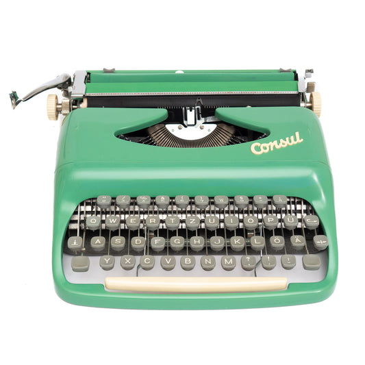 green typewriter portable