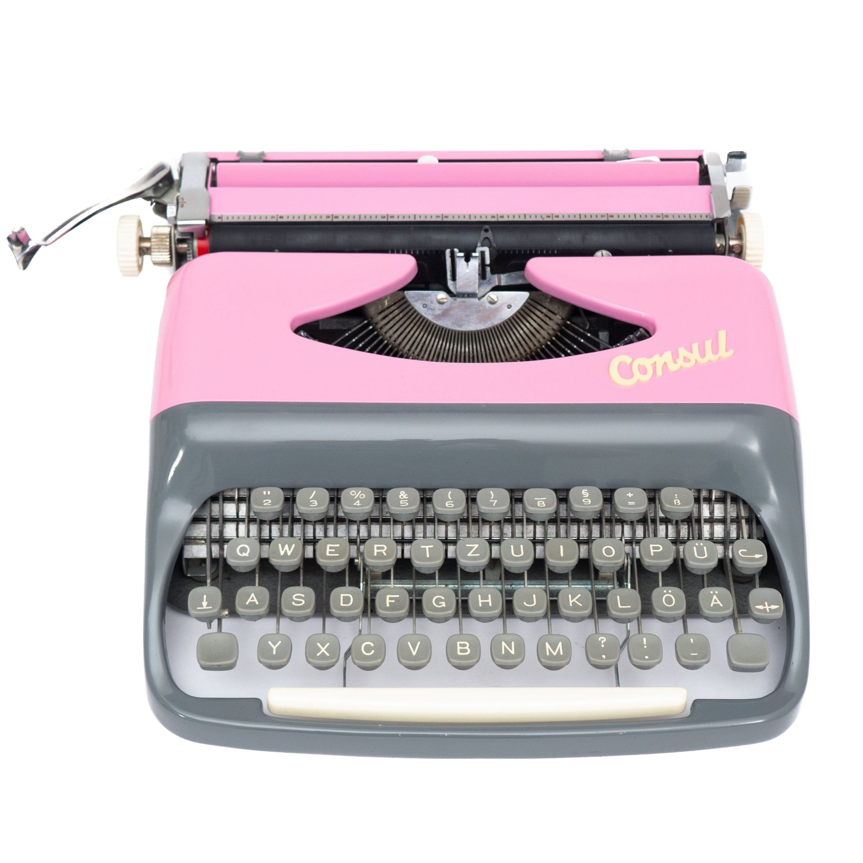 Cute Typewriter Pink Gray - BLACKBIRD TYPEWRITERS – Blackbird Typewriters