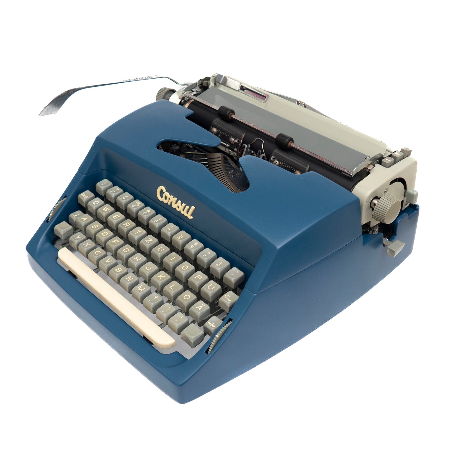 Dunkelblaue Schreibmaschine Consul
