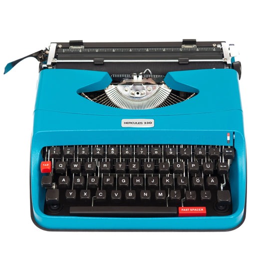 portable typewriter blue