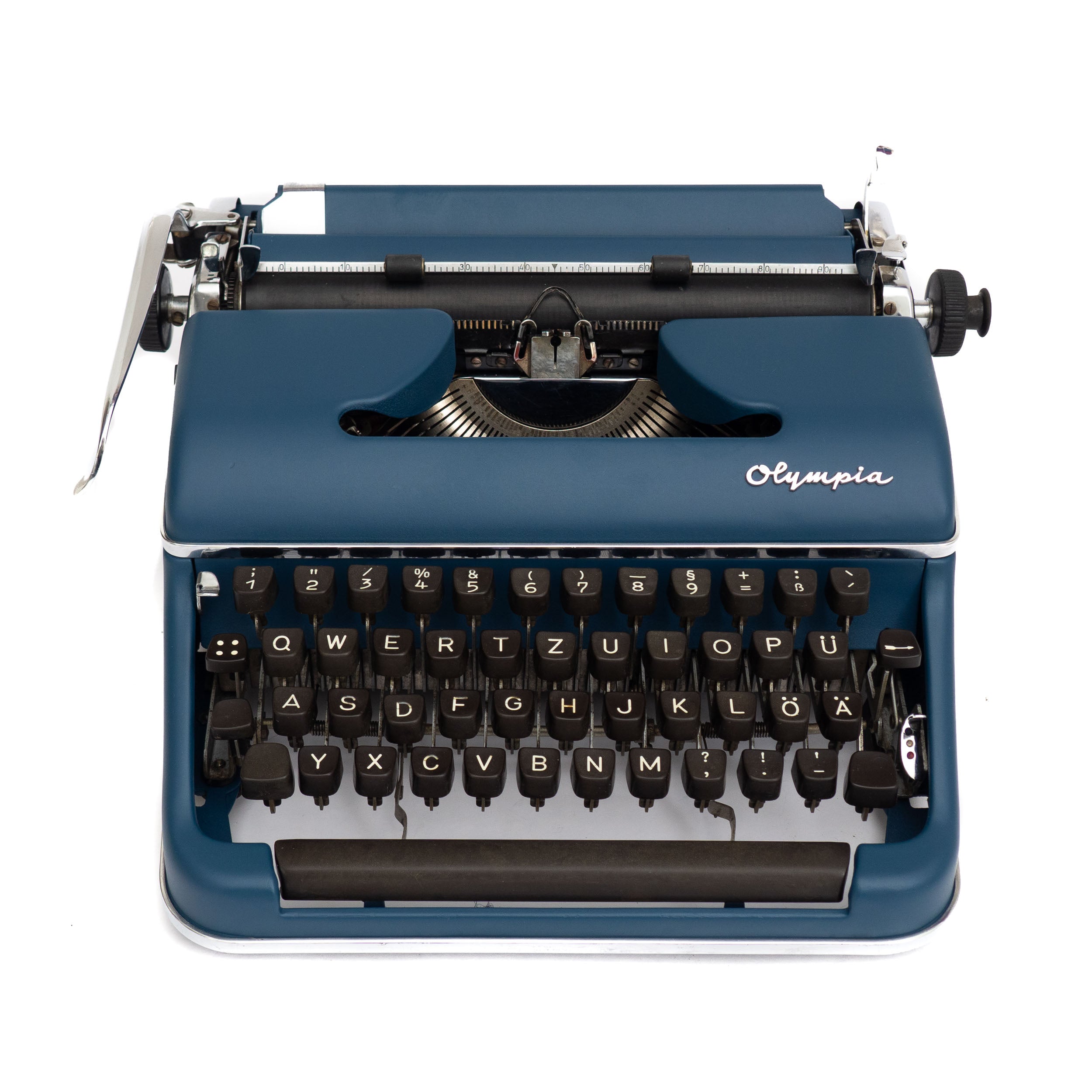 Olympia Typewriter Petrol Blue - BLACKBIRD TYPEWRITERS – Blackbird