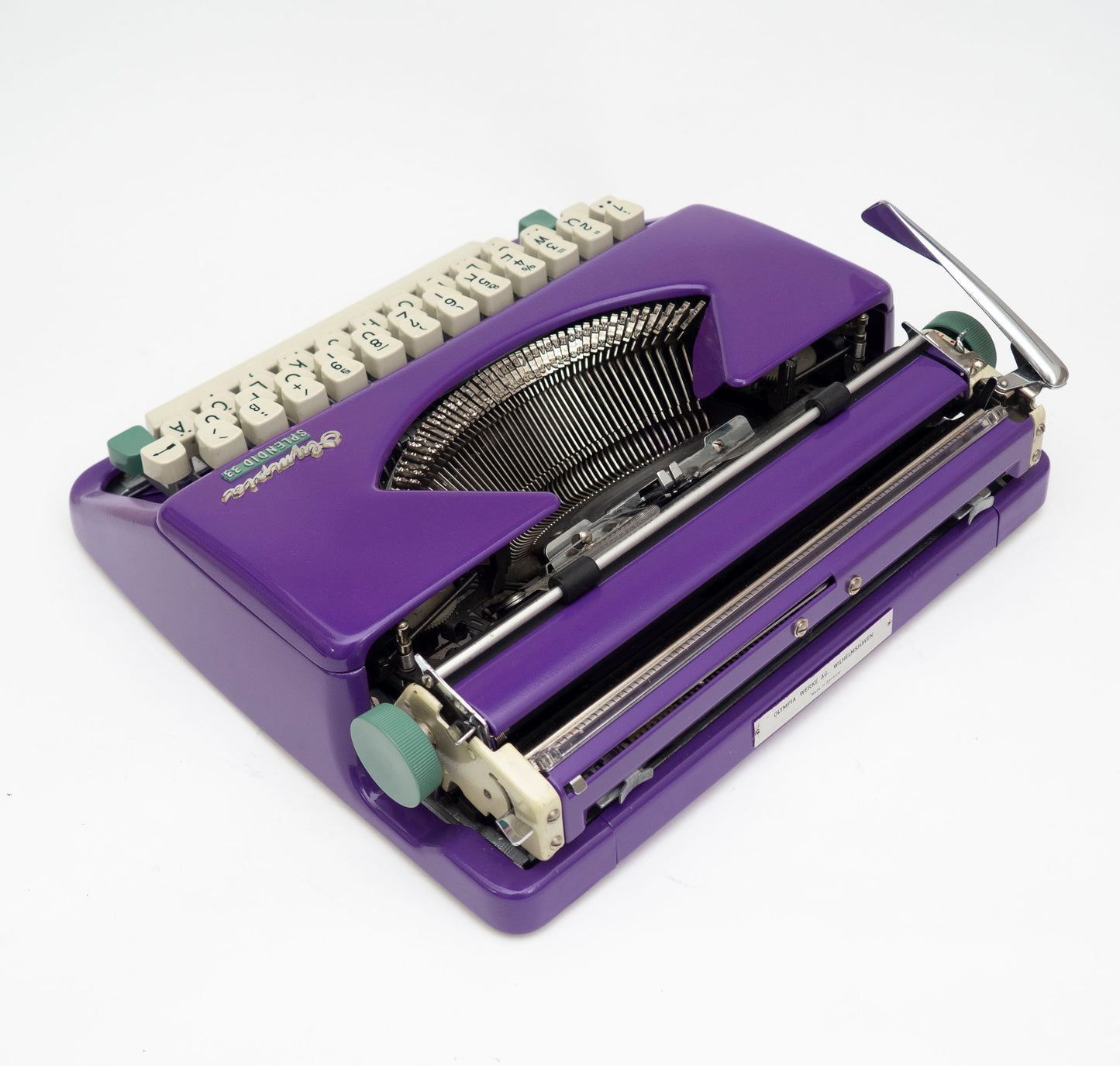 Portable Typewriter Purple with Case, Olympia Splendid 33