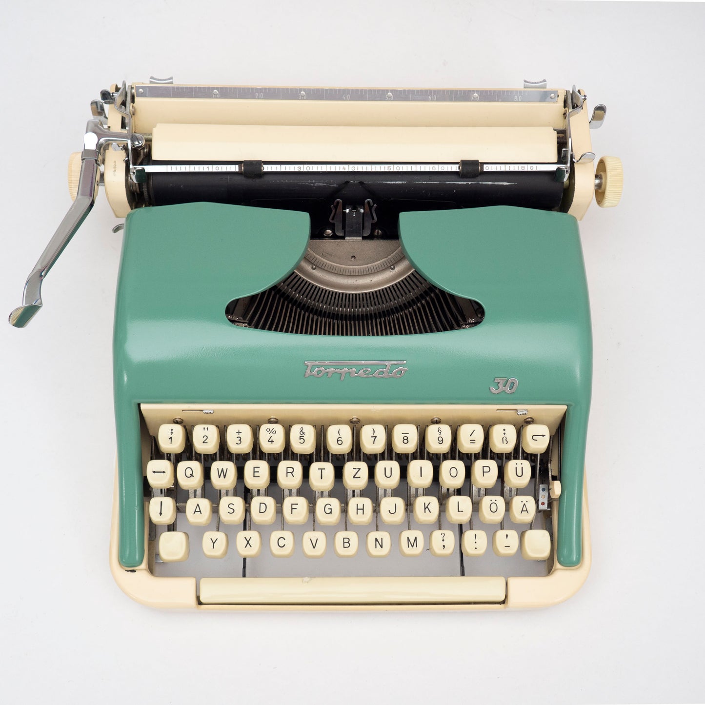 Typewriter Torpedo 30, Green & Creme-white