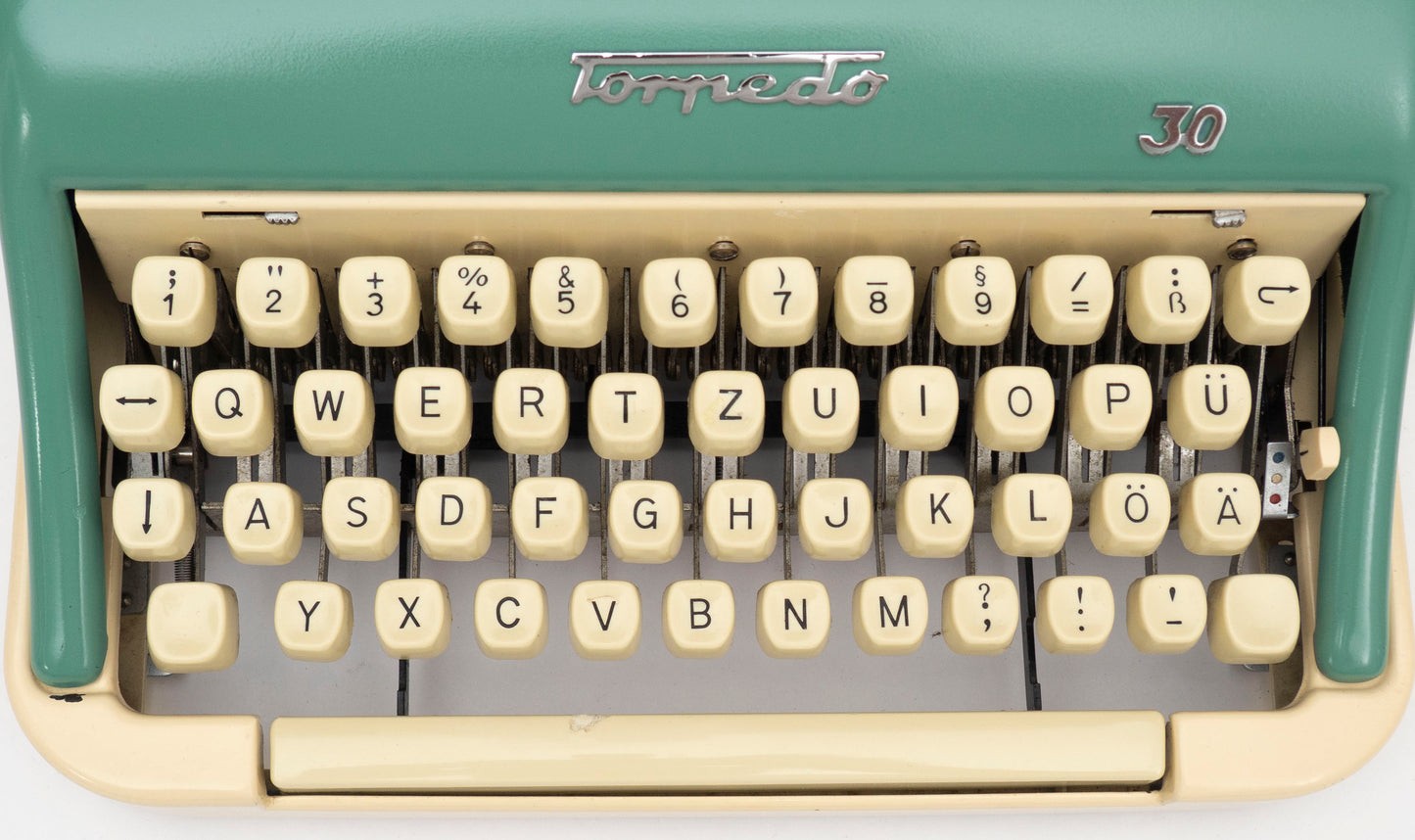 Typewriter Torpedo 30, Green & Creme-white