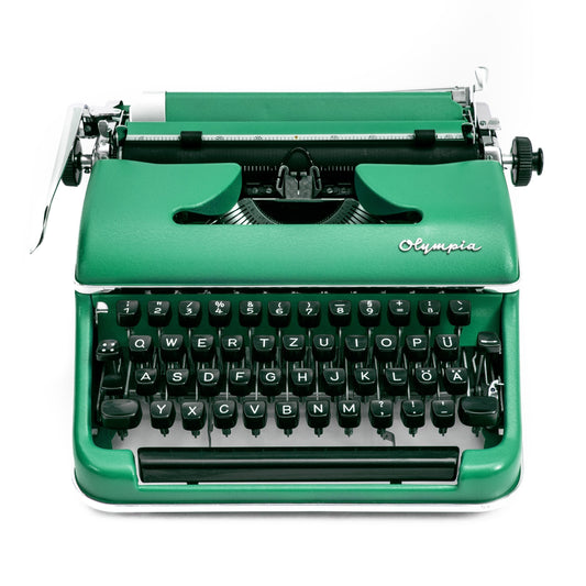 green typewriter Olympia