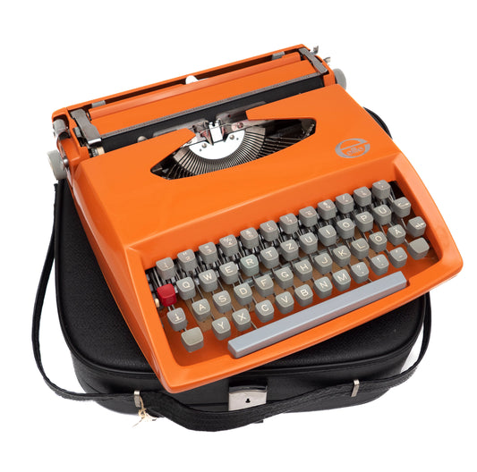 70s typewriter orange