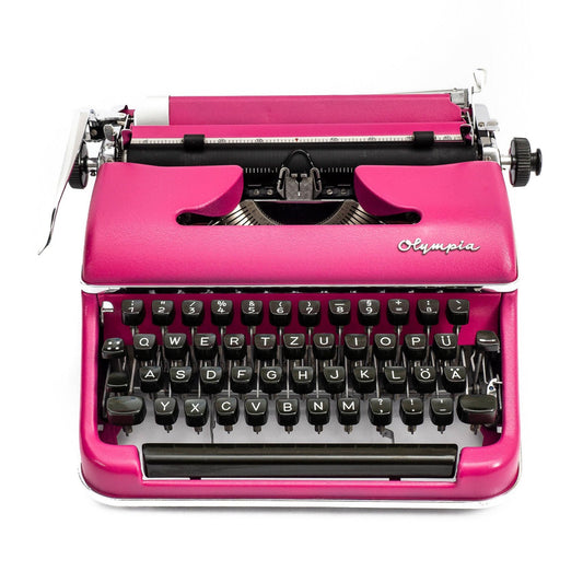 pink typewriter Olympia